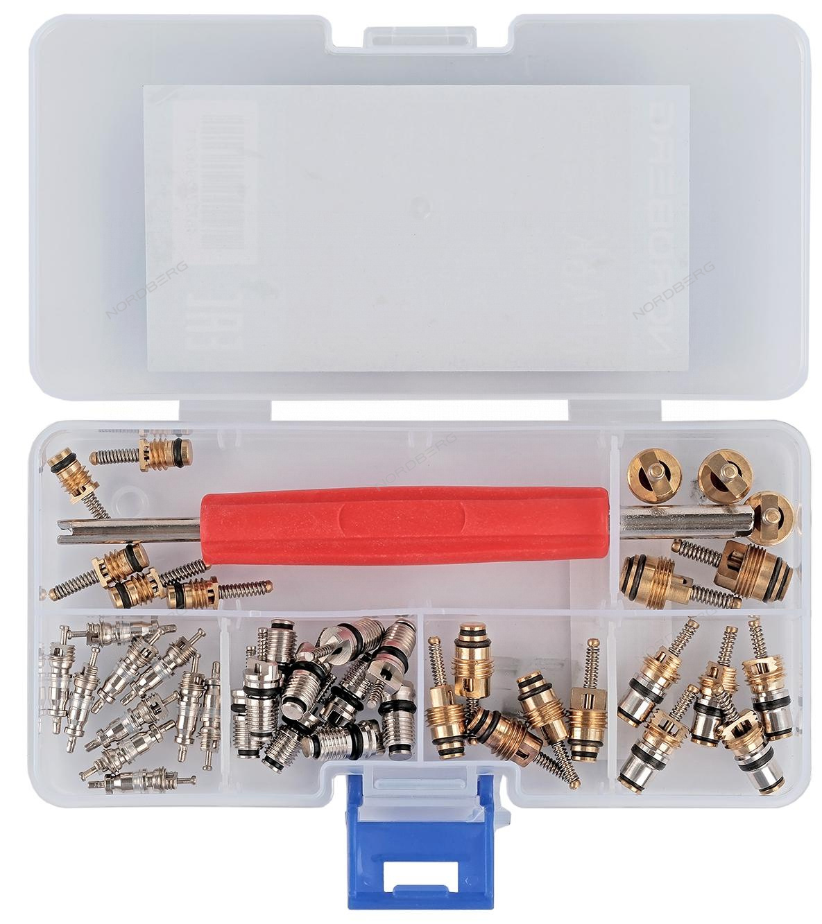 Набор ниппелей (золотников) для сервисных портов + унив. сервисный ключ