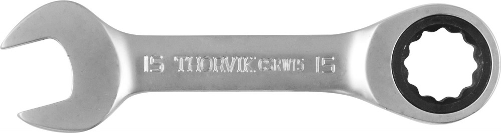 CSRW15 Ключ гаечный комбинированный трещоточный короткий, 15 мм
