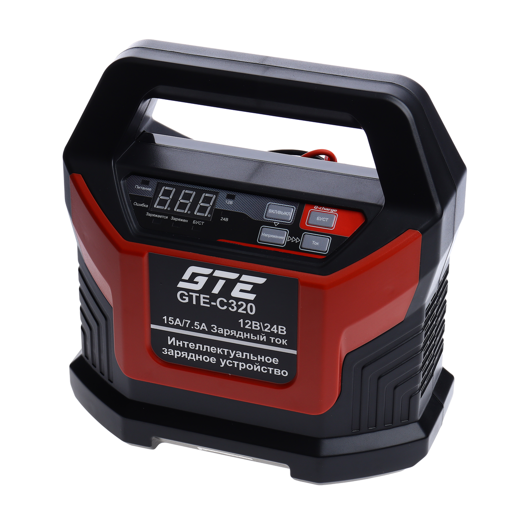 GTE-C320 - Устройство зарядное 12-24V 20A 200Ач GTE - Интеллектуальноее зарядное устройство GTE-C320 предназначено для зарядки акуумуляторов 12&nbsp;В и&nbsp;24&nbsp;В. Обеспечивает безопасную и эффективную зарядку свинцово-кислотных батарей. Применяется 