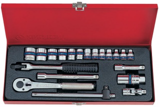 Набор торцевых головок с принадлежностями 3/8 двенадцатигранные, 20 предметов KING TONY 3020MR02