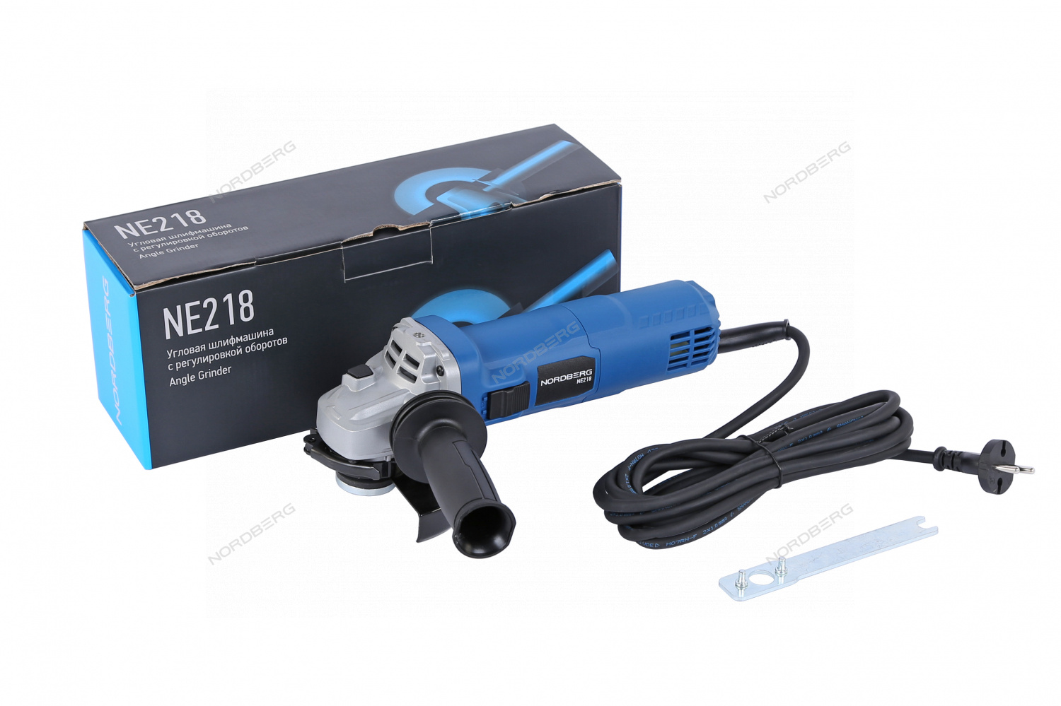 Угловая шлифмашина с регулировкой оборотов, 125 мм, 1800 Вт, NORDBERG NE218, болгарка, ушм, электрическая болгарка