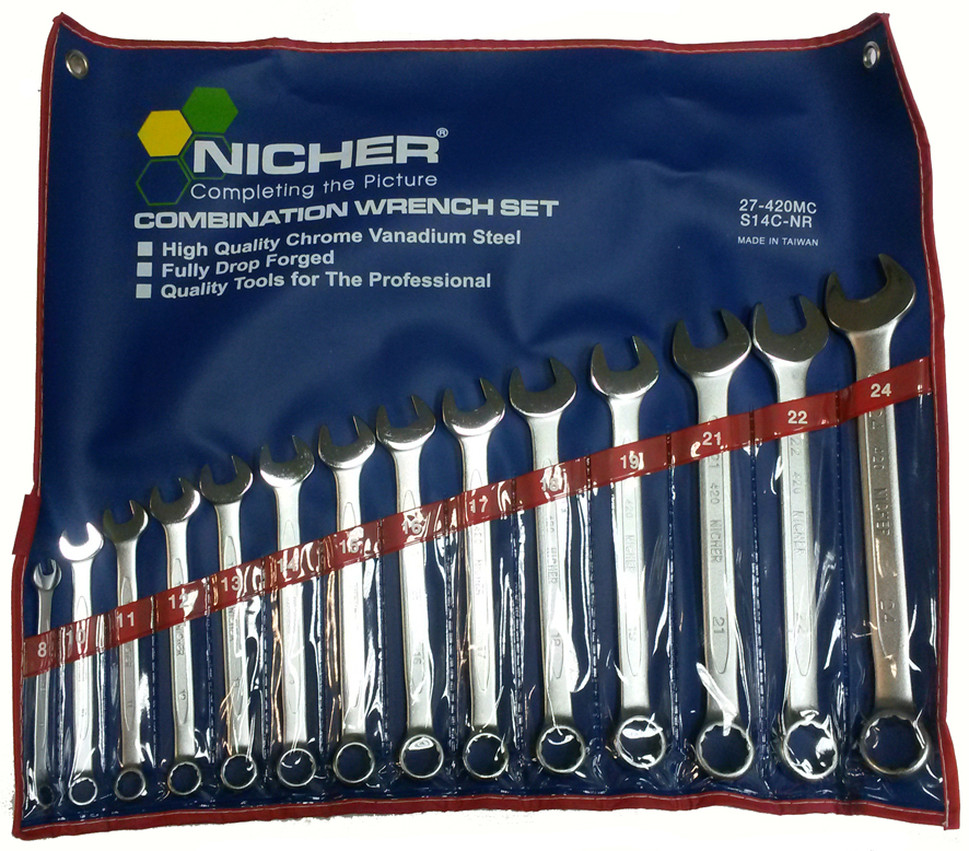 Ключи комбинированные 27-420MC-S14C-NR (набор 14шт) NICHER® 