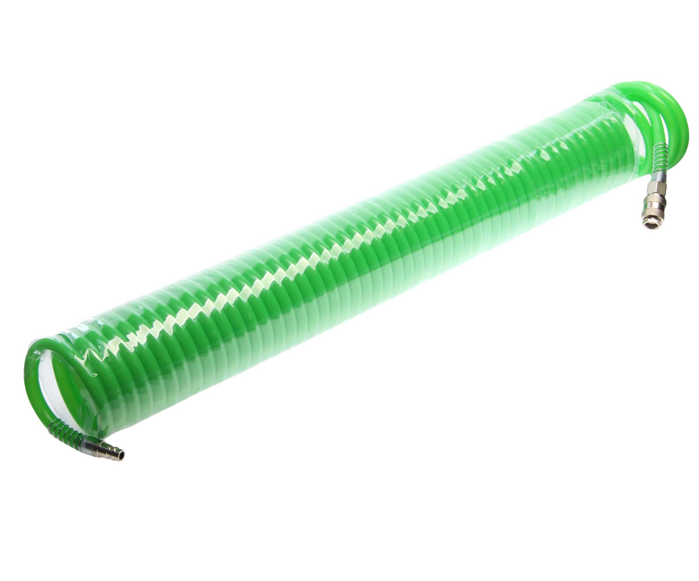 Шланг витой RF-1208-15Green полиуретановый 12ммх8ммх15м с быстроразъемами ROCKFORCE /1/20