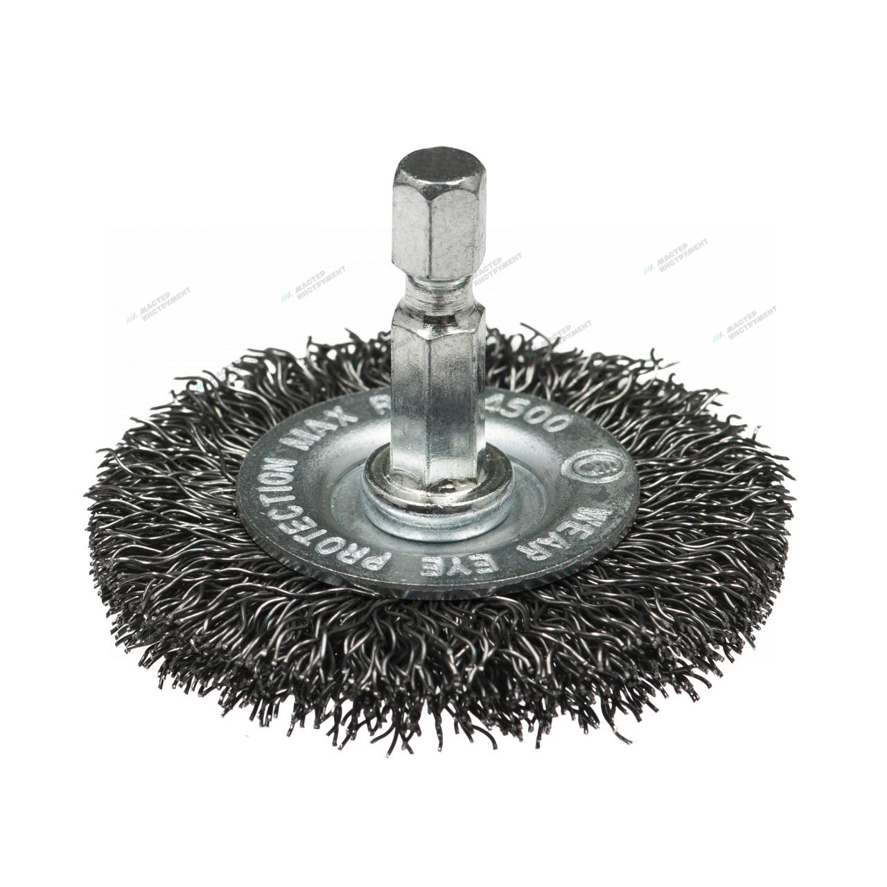 Щетка дисковая, гофрированная для дрелей № 161 ПрофОснастка Мастер 6гр хв 6.35 мм D50 мм RPM 4500 S