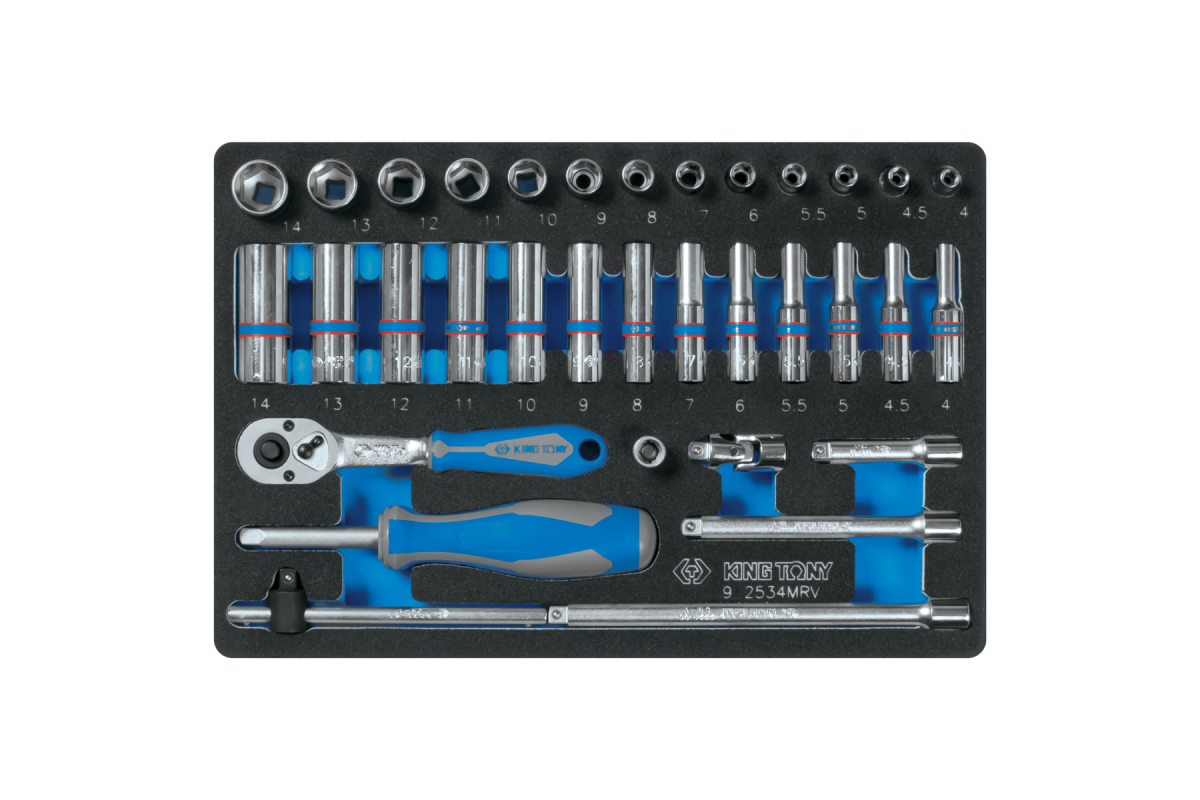 Набор торцевых головок с принадлежностями 1/4"", ложемент, 34 предмета