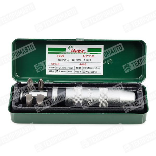 Ударная отвертка с битами 1/2"