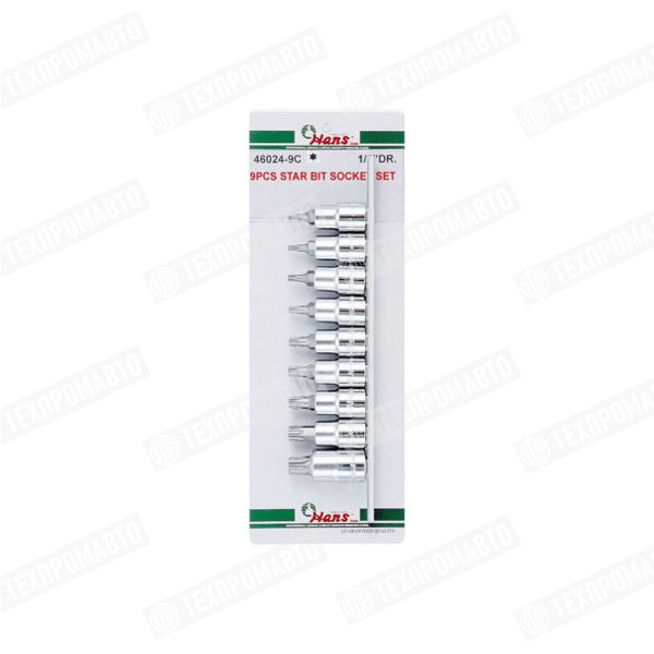 Набор головок Torx 1/2" Т20-60 в блистере,9 предметов