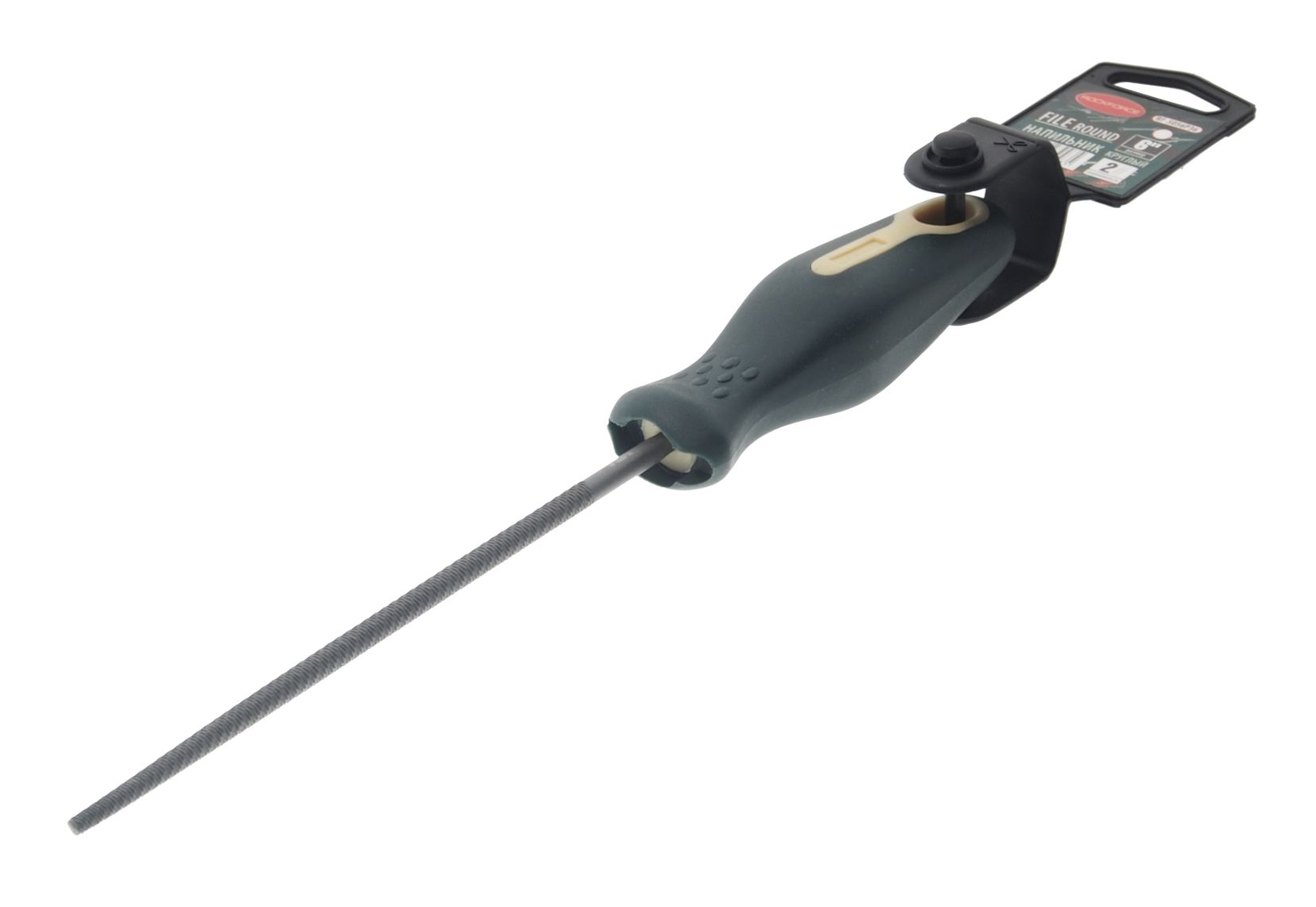 Напильник RF-5056P36 круглый 6"-150мм, на пластиковом держателе ROCKFORCE /1/10