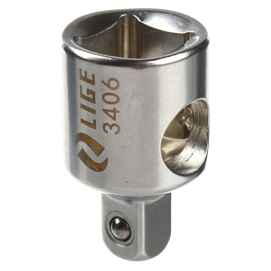 Адаптер 1/4"(F) х 3/8"(М) с отверстием LG-3406 LIGE /1/300