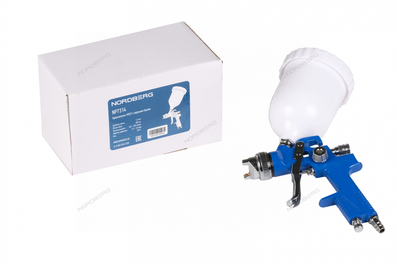 Краскопульт HVLP с верхним бачком, сопло 1,4 мм NORDBERG NP7314