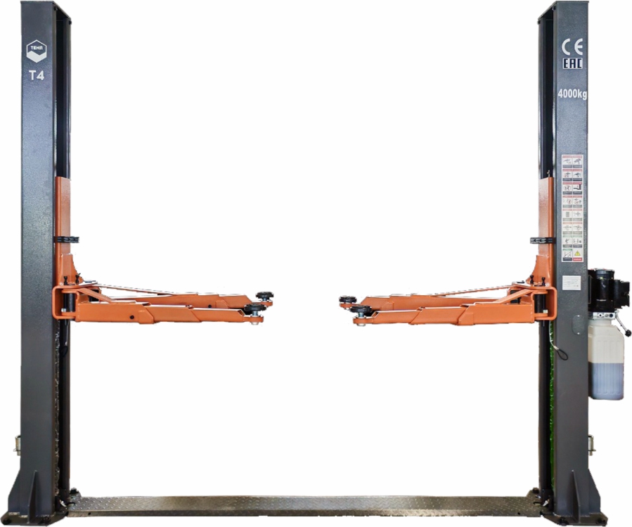 ТЕМП T4 Подъёмник электрогидравлический двухстоечный с нижней синхронизацией, 4 т, 220 В, серый