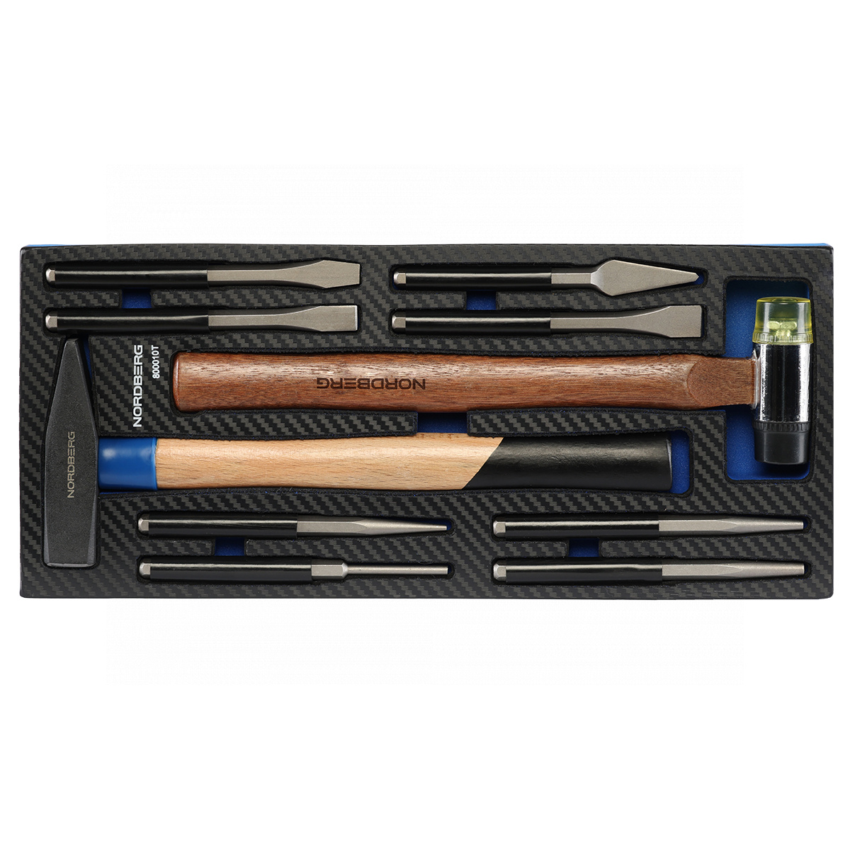 Набор ударного инструмента в ложементе, 10 предметов NORDBERG 800010T