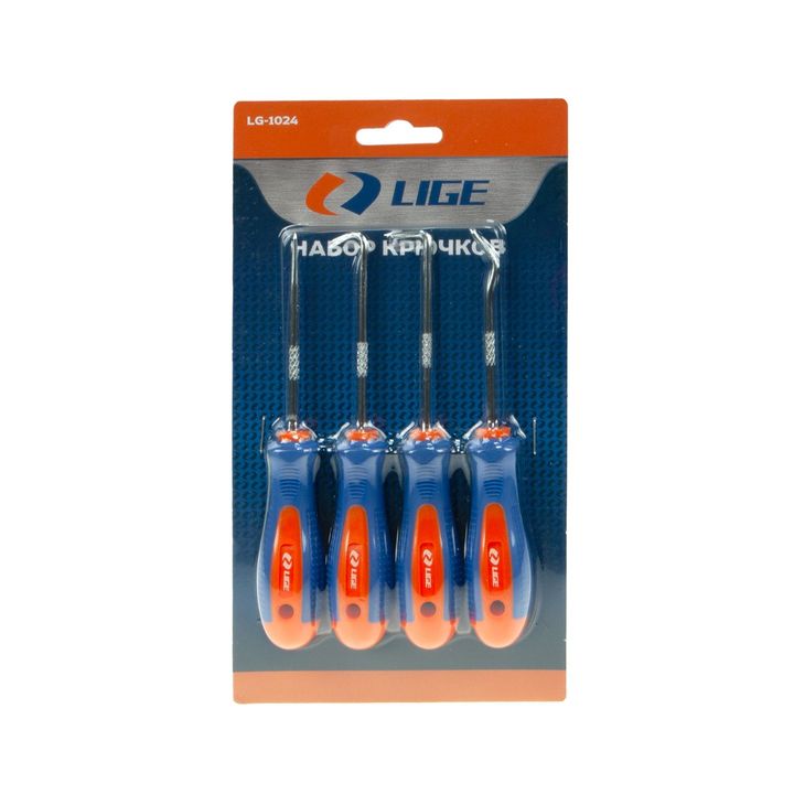 Набор крючков 4 пр., (45°,90°,135°,180°) LG-1024 LIGE /1/100