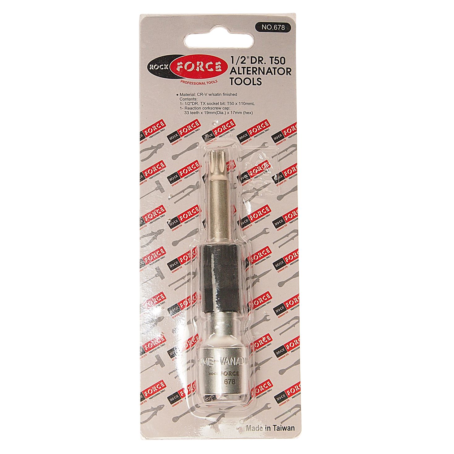 Ключ генератора RF-678: 1/2"DR TORX T50 для "Mersedes" (А class) ROCKFORCE /1/25/100