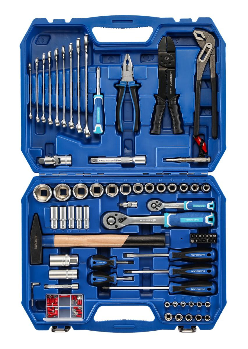 Набор инструментов, 100 предметов, 1/2", 1/4" NORDBERG 2496100C