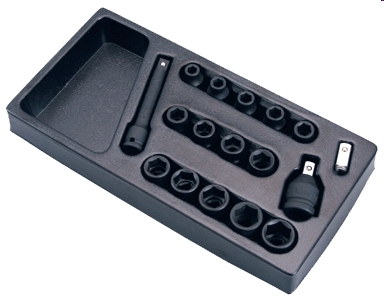 Ложемент: ударные головки и аксессуары 1/2" (17 предметов)