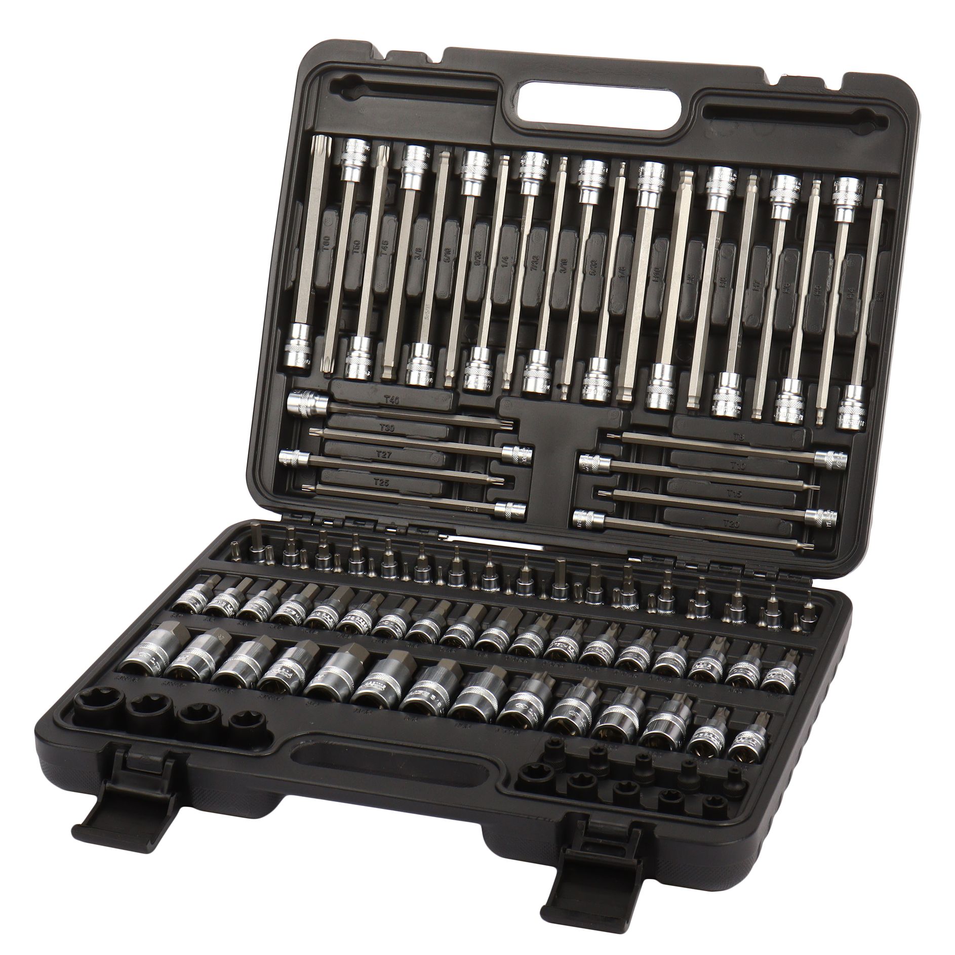 Набор торцевых головок-бит 1/2"&1/4"&3/8" 107пр., в кейсе LG-S1007 LIGE /1