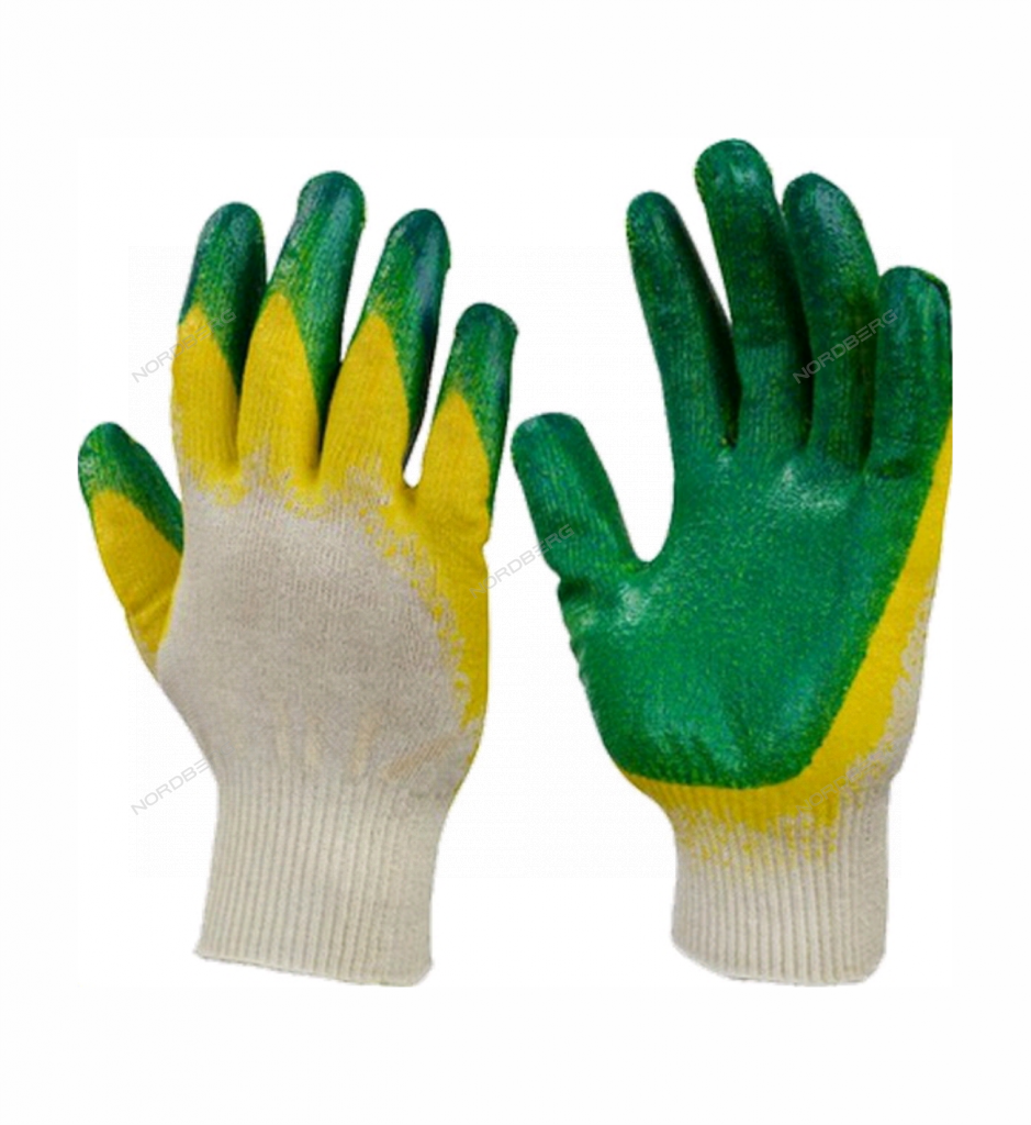 Перчатки х/б с двойным латексным покрытием ЛЮКС, р.9, 13 класс вязки Россия CT25l2_LUX9