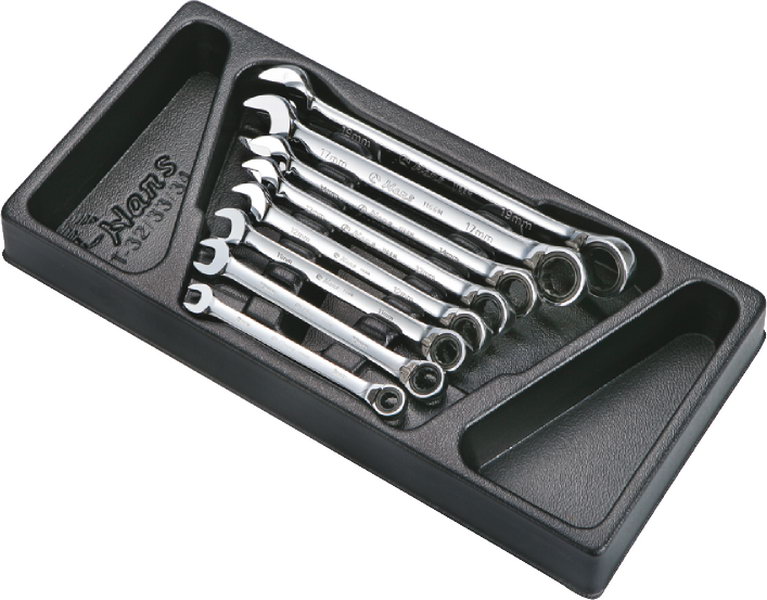 Ложемент ключи трещоточные с реверсом 8-19 (8 предметов)