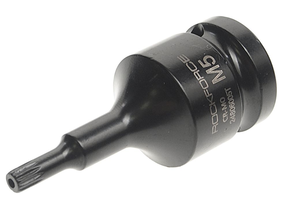 Головка-бита SPLINE ударная 1/2", M5 с отверстием ROCKFORCE RF-24806005T /1/10/300