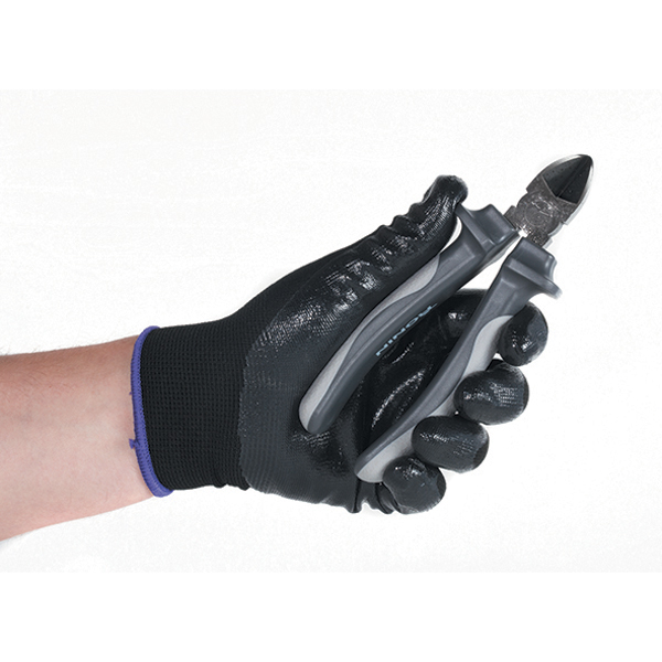Перчатки для механических работ с нитриловым покрытием, черные, размер XL