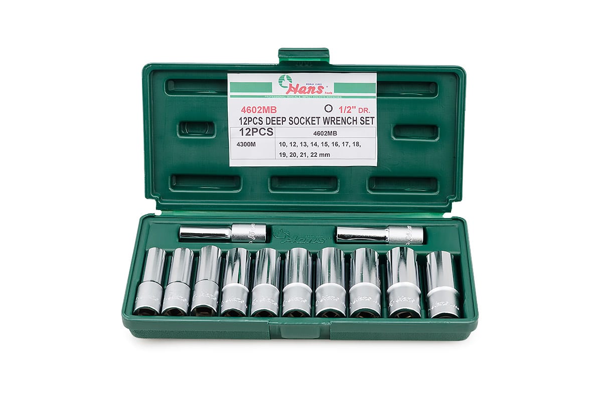 Комплект 6-ти гранных головок на 1/2 в пласт.кейсе 10,12,13,