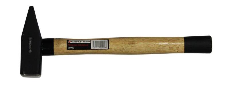 Молоток слесарный с деревянной ручкой и пластиковой защитой у основания (1500г) Forsage F-8221500