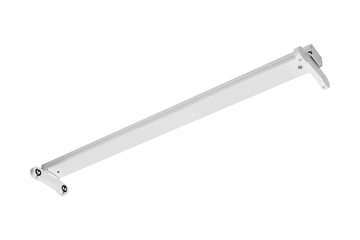 Cветильник накладной OSL SLIM-2x120см для открытой лампы T8 LED, G13, IP20, 220В, одностороннее питание, белый корпус GTV OS-OSL2120S-00