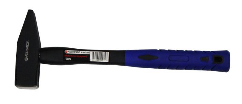 Молоток слесарный с фиберглассовой ручкой и резиновой противоскользящей накладкой (600г) Forsage F-805600