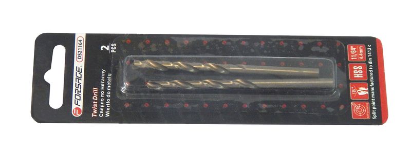 Сверло по металлу 4.5мм HSS(2шт), в блистере Forsage F-DS245