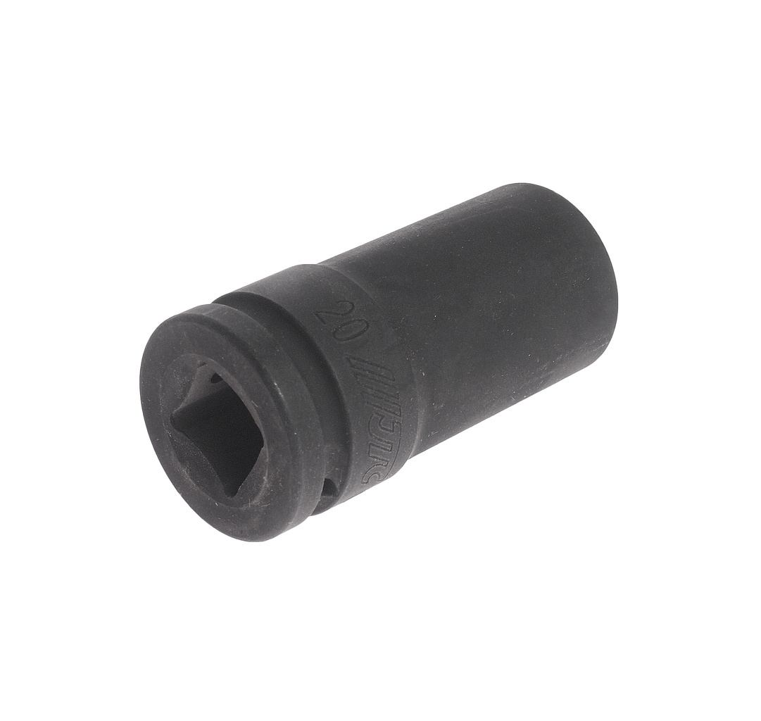 JTC-649120 - Головка торцевая 3/4" 20мм 4-х гранная (квадрат) ударная глубокая L=90мм JTC -  
Изготовлена из высококачественной хром-молибденовой стали 
4 грани, метрический размер. 
Размер: 3/4"х20 мм. 
Длина: 90 мм.  
Габаритные размеры: 95/50
