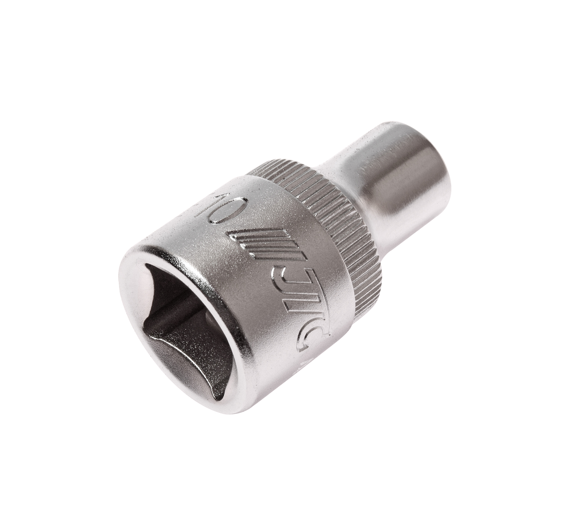 JTC-43510 - Головка торцевая 1/2" TORX E10 L=38мм JTC -  
  Изготовлена из закаленной хром-ванадиевой стали. 
  Размер: 1/2&rdquo;хE10.
  Общая длина: 38 мм. 
  Количество в оптовой упаковке: 10 шт. и 200 шт. 
  Габаритные размеры: 38/22/22 мм. (Д/Ш/