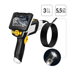IC-V112A-3 Видеоэндоскоп промышленный, 4.3", 1Мп, 2 камеры, 1280х720, 3м, 5.5 мм сменный зонд iCartool IC-V112A-3