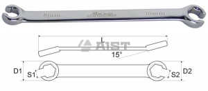 Ключ разрезной 8х9мм AIST 04010809B-X удлиненный, с отгибом 15° Киров