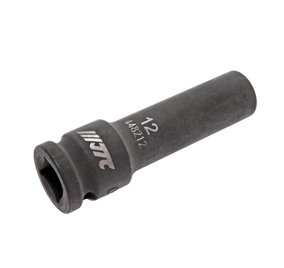JTC-448212 - Головка торцевая 1/2" 12мм ударная глубокая L=82мм JTC - 
  6 граней, метрический размер. 
  Изготовлена из высококачественной хром-молибденовой стали. 
  Размер: 1/2"х12 мм.
  Общая длина: 82 мм. 
  Количество в оптовой упаковке: 1