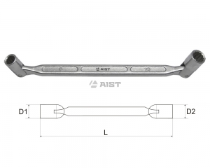 Ключ двусторонний с шарнирными торцевыми головками 6х7мм AIST 08020607A матовый Киров