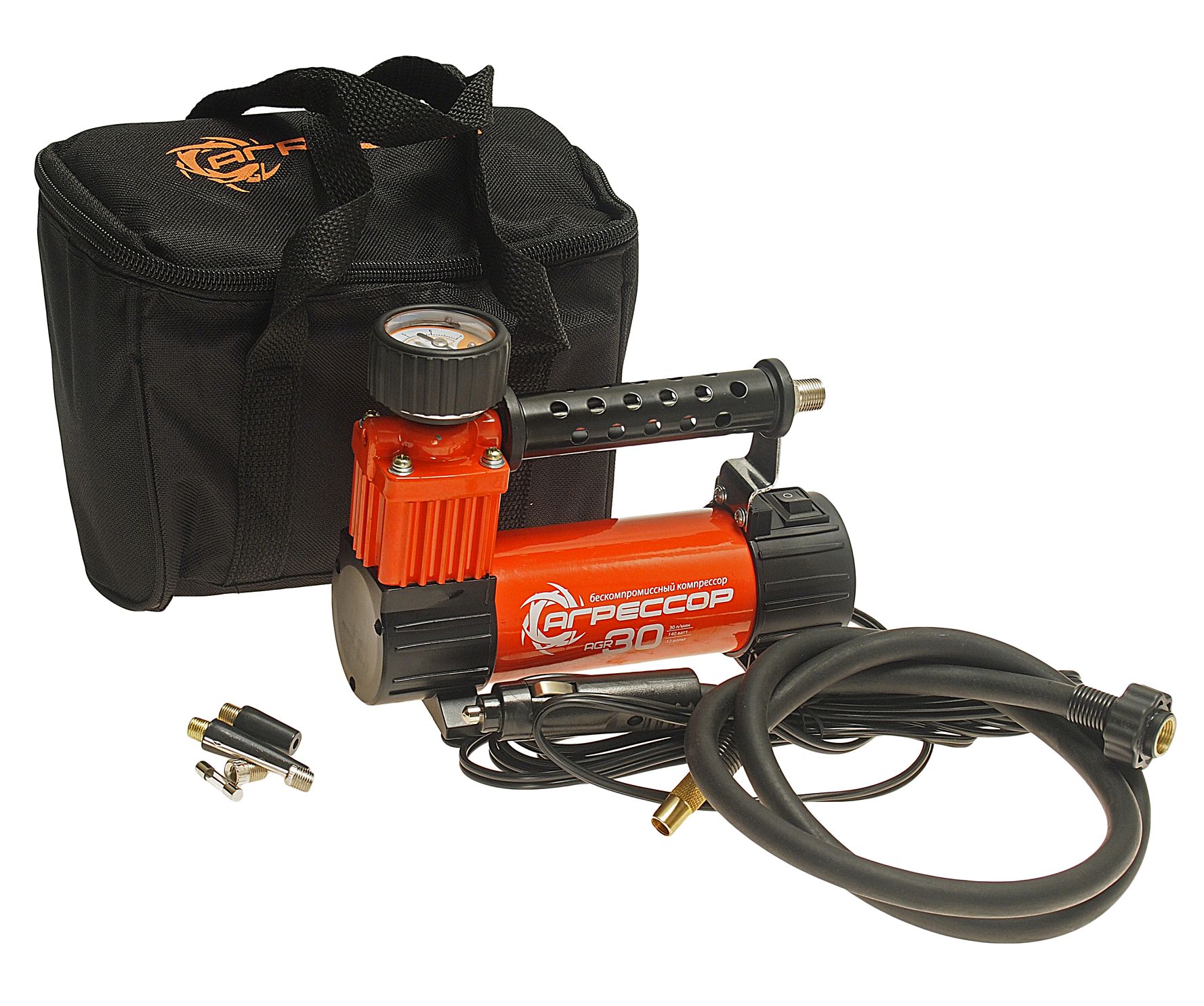 Компрессор АГРЕССОР AGR-30 поршневой 140W 105PSI (30л/мин) 12V AUTOPROFI /1/8