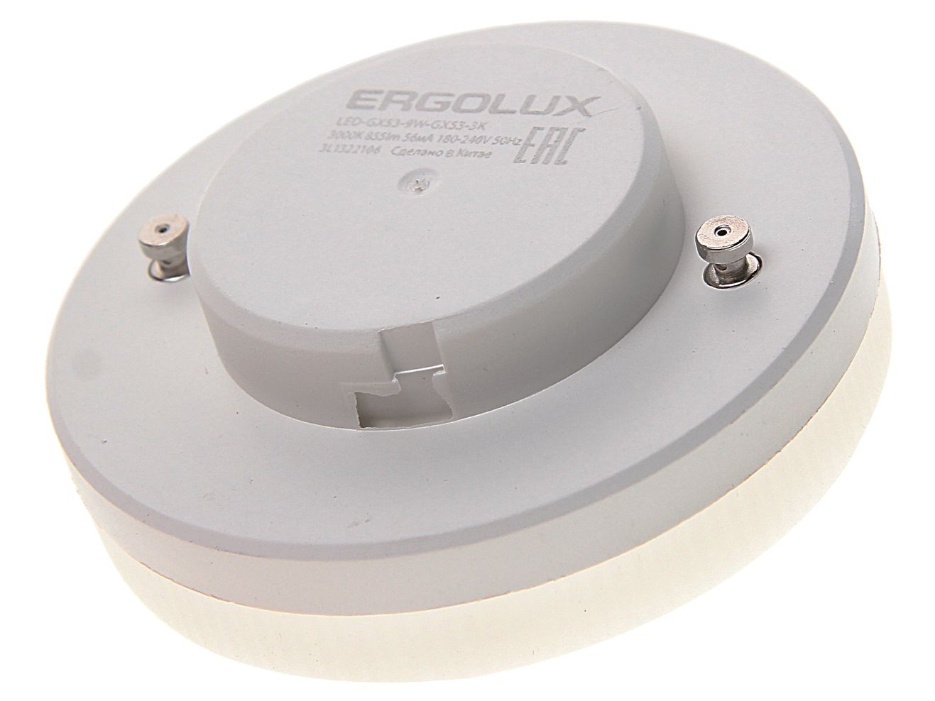 Лампа светодиодная GX53-9W-GX53 тёплый свет ERGOLUX 1/10/100