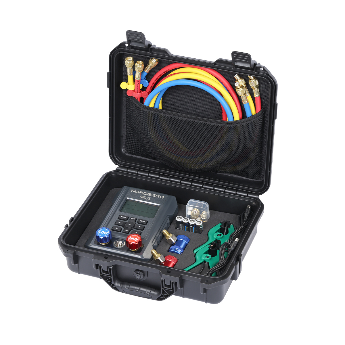 Коллектор манометрический электронный со шлангами и муфтами в кейсе NORDBERG NFG7K
