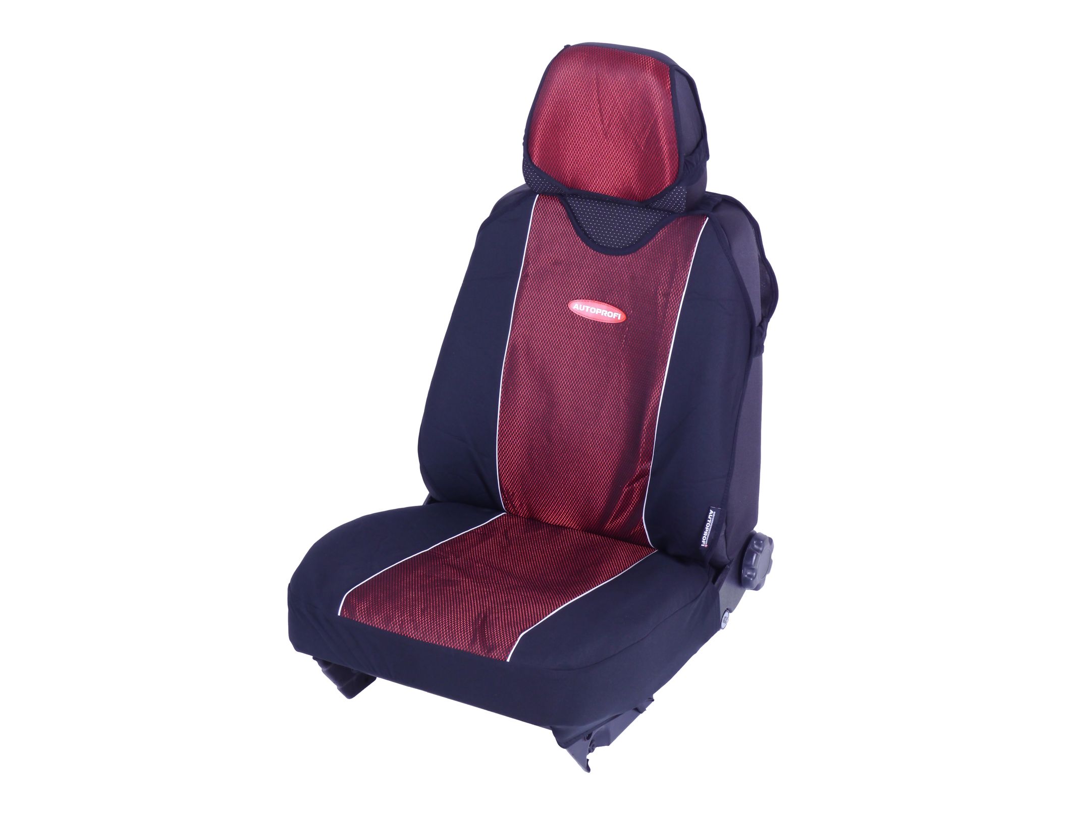 Чехлы на сиденье CARBON PLUS CRB-402Pf BLACK/RED передние (майка) (4шт) AUTOPROFI /1/10
