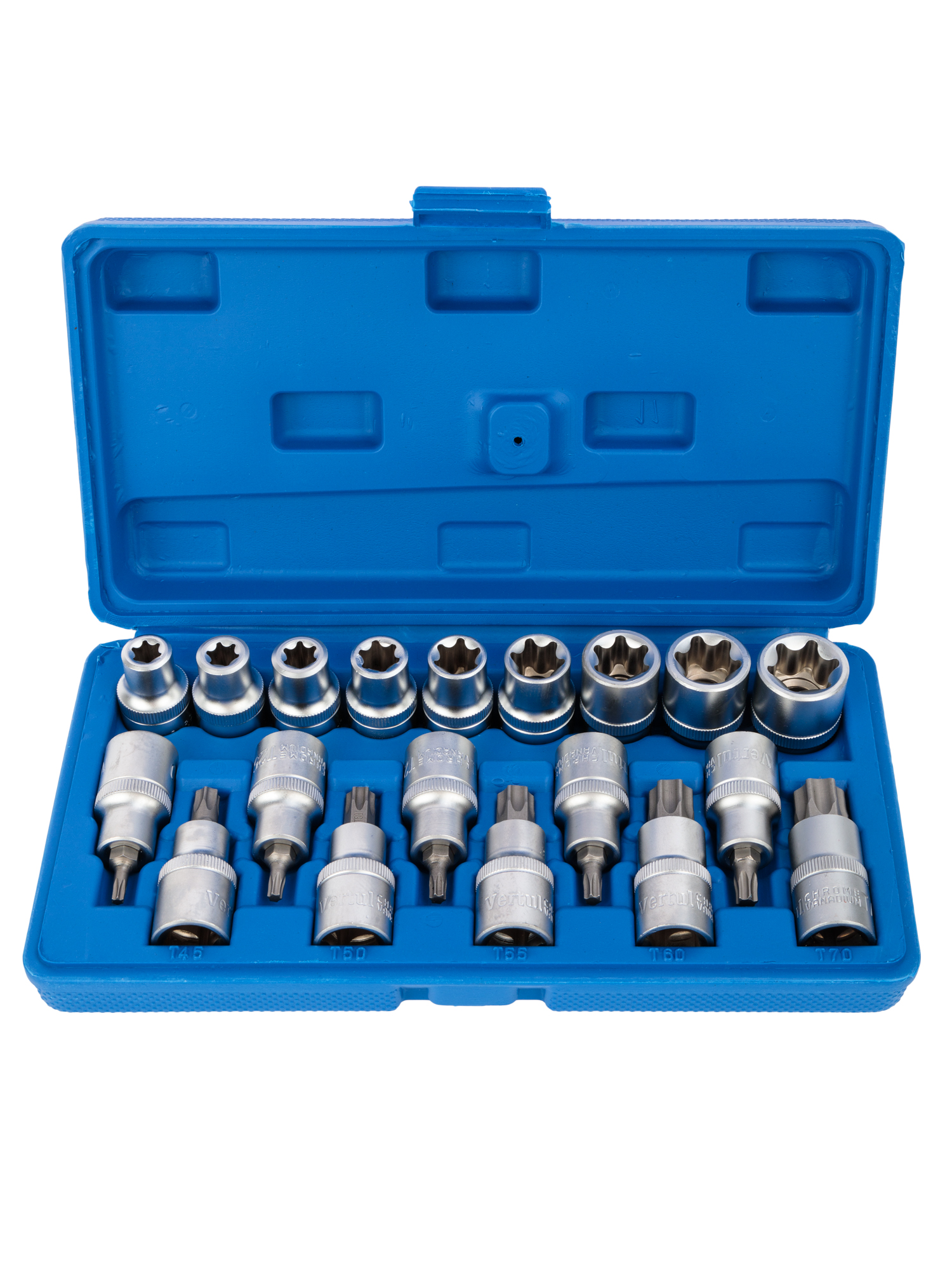 Набор головок и головок со вставками TORX 1/2″, 19 пр. VR50200