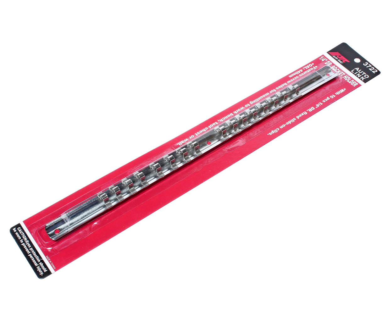 JTC-3722 - Держатель головок 1/4" L=400мм стальная рейка 16шт. JTC - 
  Планка для удержания головок квадратом присоединения 1/4" с возможностью крепления к стене или верстаку.
  Стальная рейка с фиксаторами надежно удерживает головки.
  Головки л