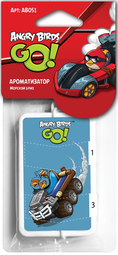 Ароматизатор Angry Birds подвесной твердый, Морской бриз