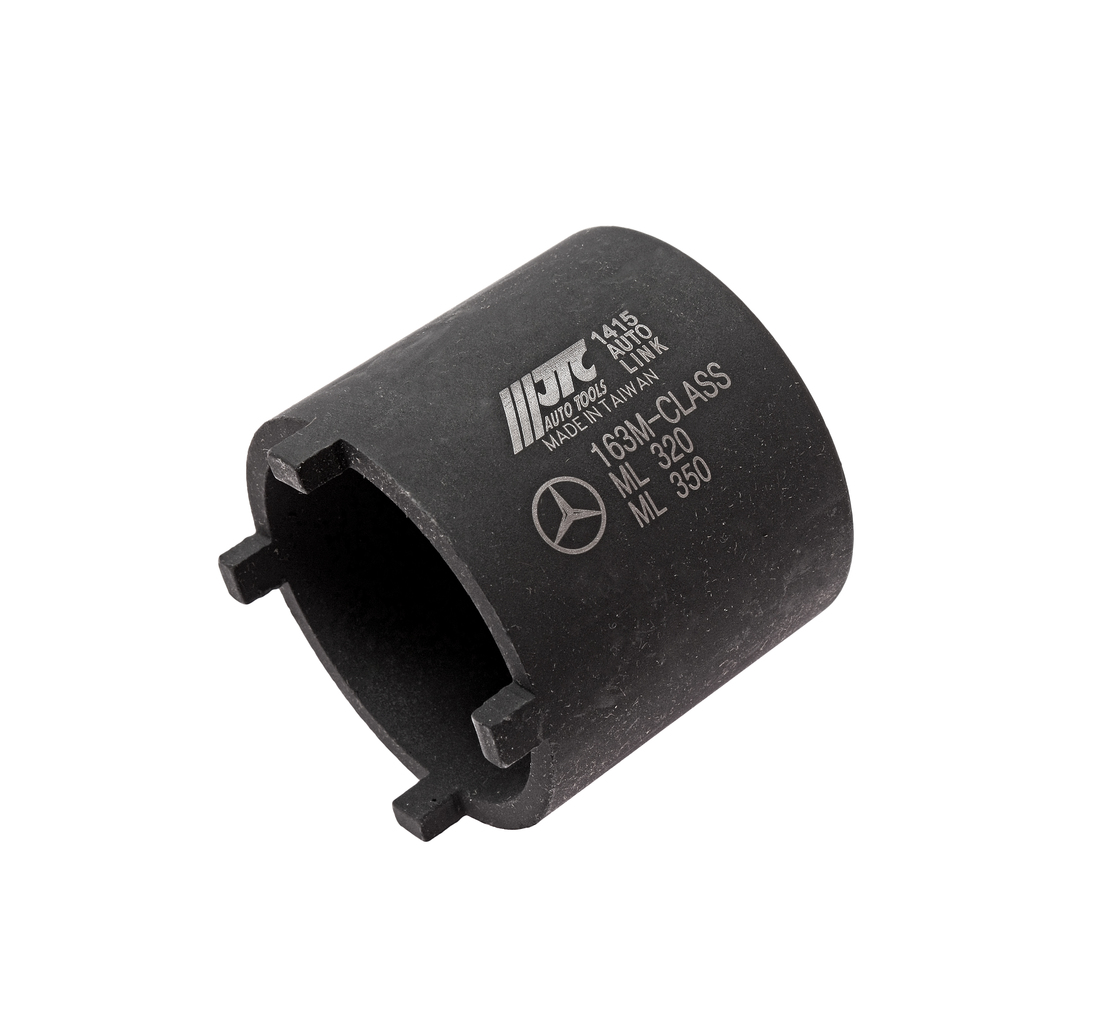 JTC-1415 - Головка для работы с шаровыми опорами корончатая (MERCEDES ML) JTC - 
  Головка под ключ 3/4".  
  Используется для демонтажа стопорных колец , шаровых соединений Мерседес (Mercedes-Benz) М класса.
  Стопорное кольцо закручивается с уси