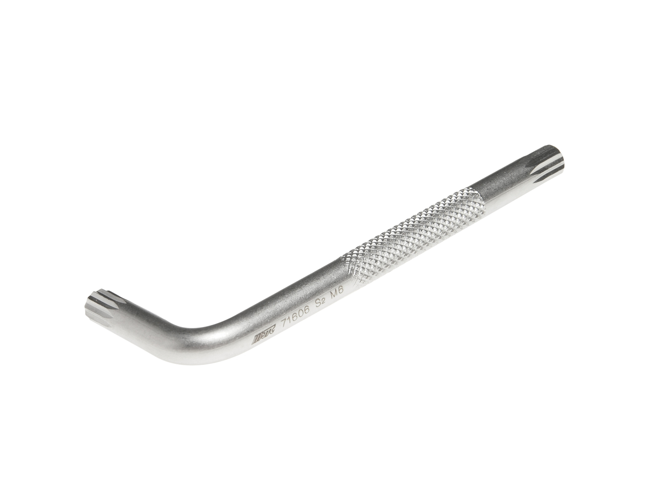 JTC-71606 - Ключ SPLINE Г-образный M6 JTC - 
Материал: S2 сталь.
Размер: M6.
Размер удлиненной части: 75 мм.
Размер короткой части: 26 мм.
