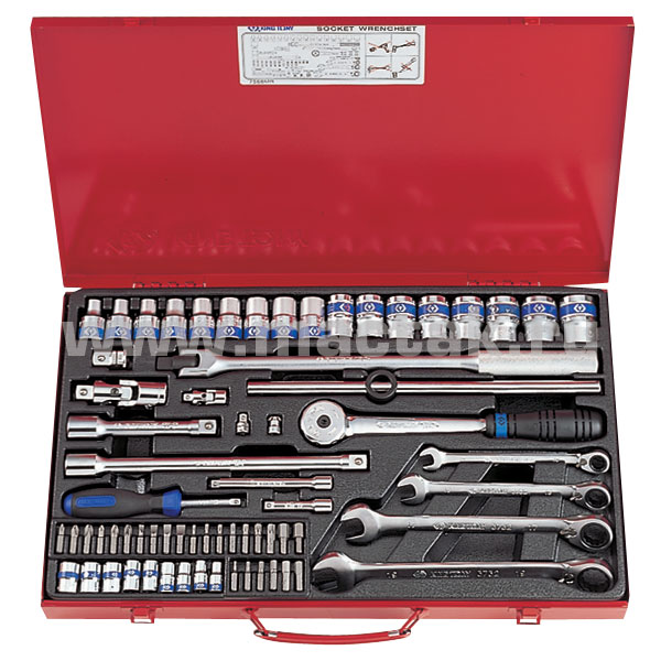 1/4”, 1/2” комплект  торцевых головок 7568MR