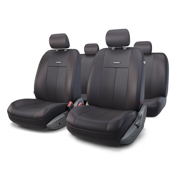 Чехлы на сиденье TT-902P  BLACK/BLACK полиэстер, AIRBAG (9шт) AUTOPROFI /1/6