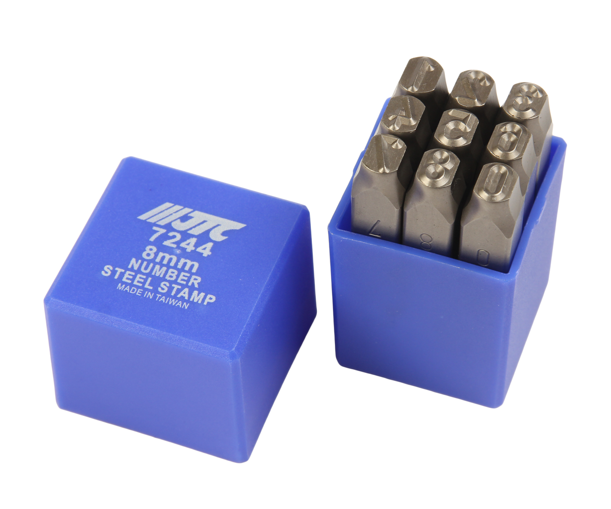 JTC-7244 - Клейма цифровые 8мм (HRC 60+-2град. DIN 1451) JTC - Клейма цифровые
Характеристики:

Тип: цифровые
Размер 8мм
Длина 69,1мм
Твердость: 60&plusmn;2HRC
Материал: хромованадиевая сталь
Комплектация: 9 предметов ("0-9")
