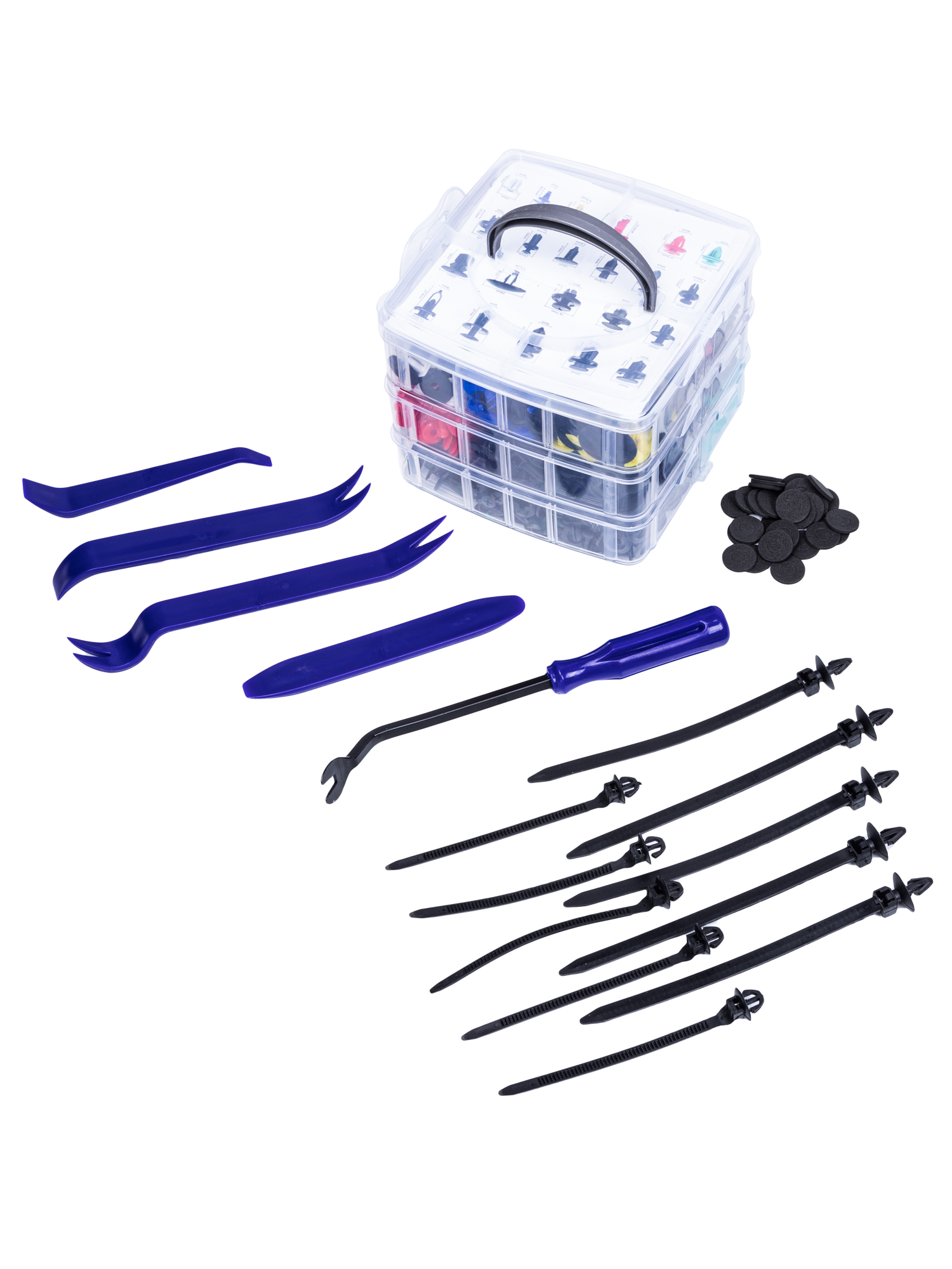 Набор автомобильных клипс, хомутов и съемников 725 пр. VR50354