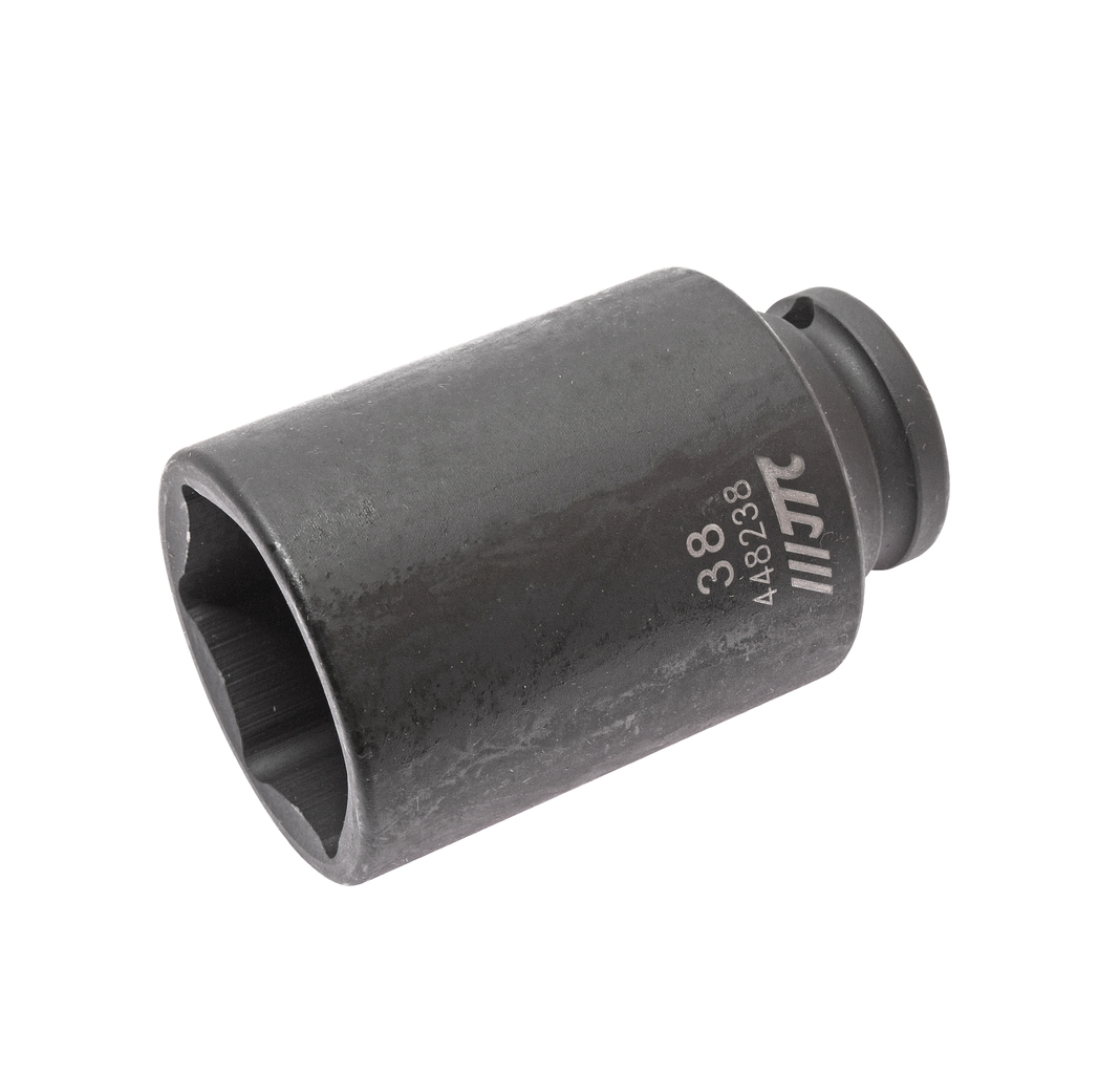 JTC-448238 - Головка торцевая 1/2" 38мм ударная глубокая L=82мм JTC - 
  6 граней, метрический размер. 
  Изготовлена из высококачественной хром-молибденовой стали. 
  Размер: 1/2"х38 мм.
  Общая длина: 82 мм. 
  Количество в оптовой упаковке: 2